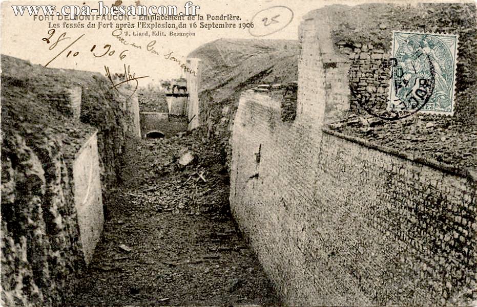 FORT DE MONTFAUCON - Emplacement de la Poudrière. Les fossés du Fort après l'Explosion du 16 Septembre 1906